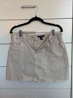Forever 21 Cream Corduroy Mini Skirt